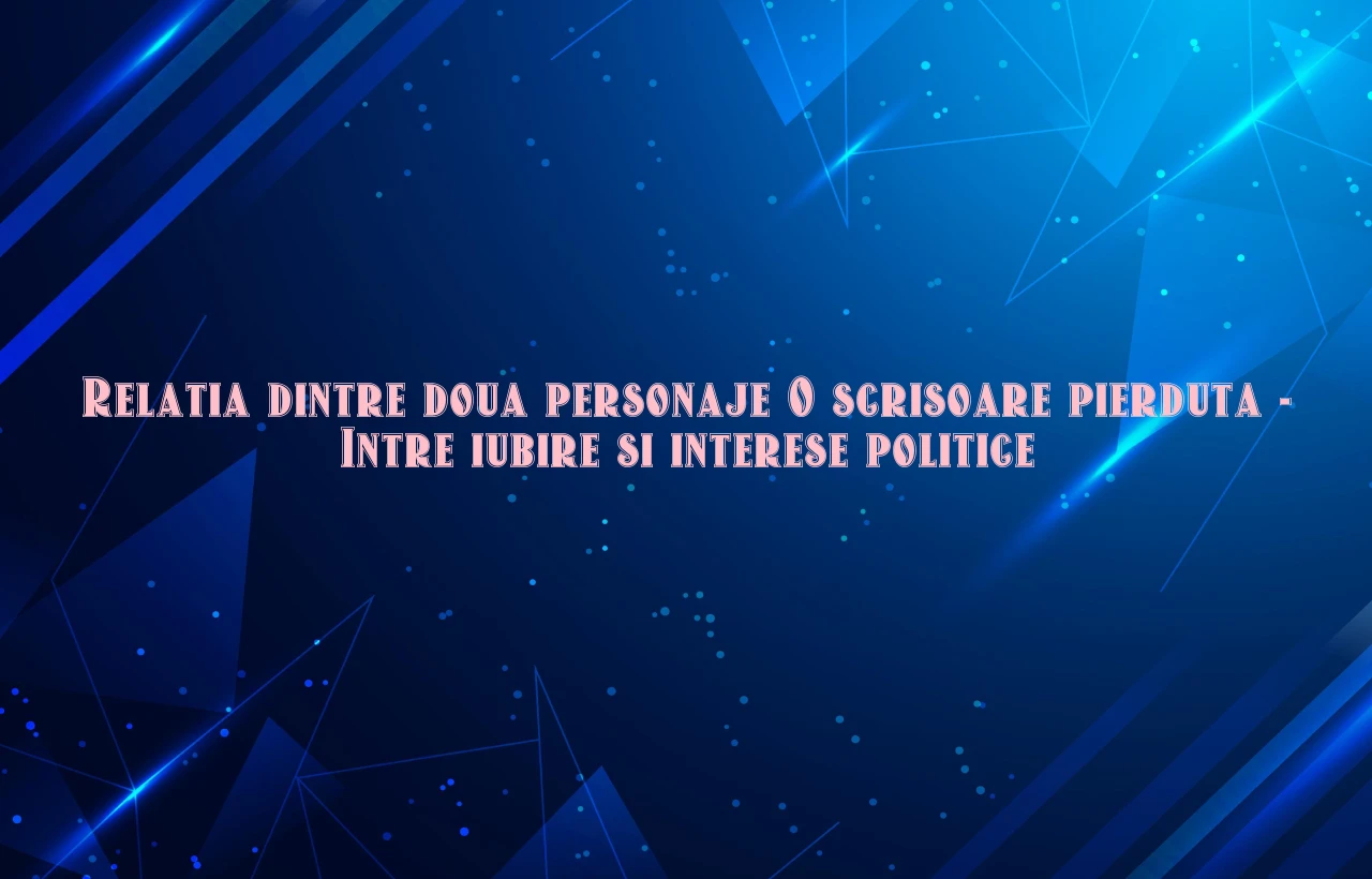 relatia dintre doua personaje o scrisoare pierduta