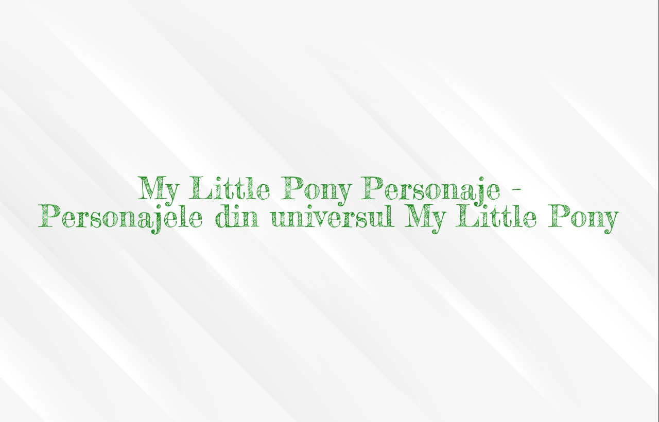 my little pony personaje