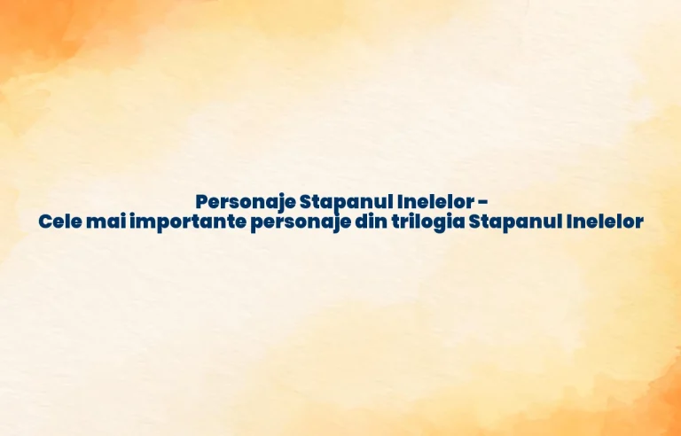 personaje stapanul inelelor