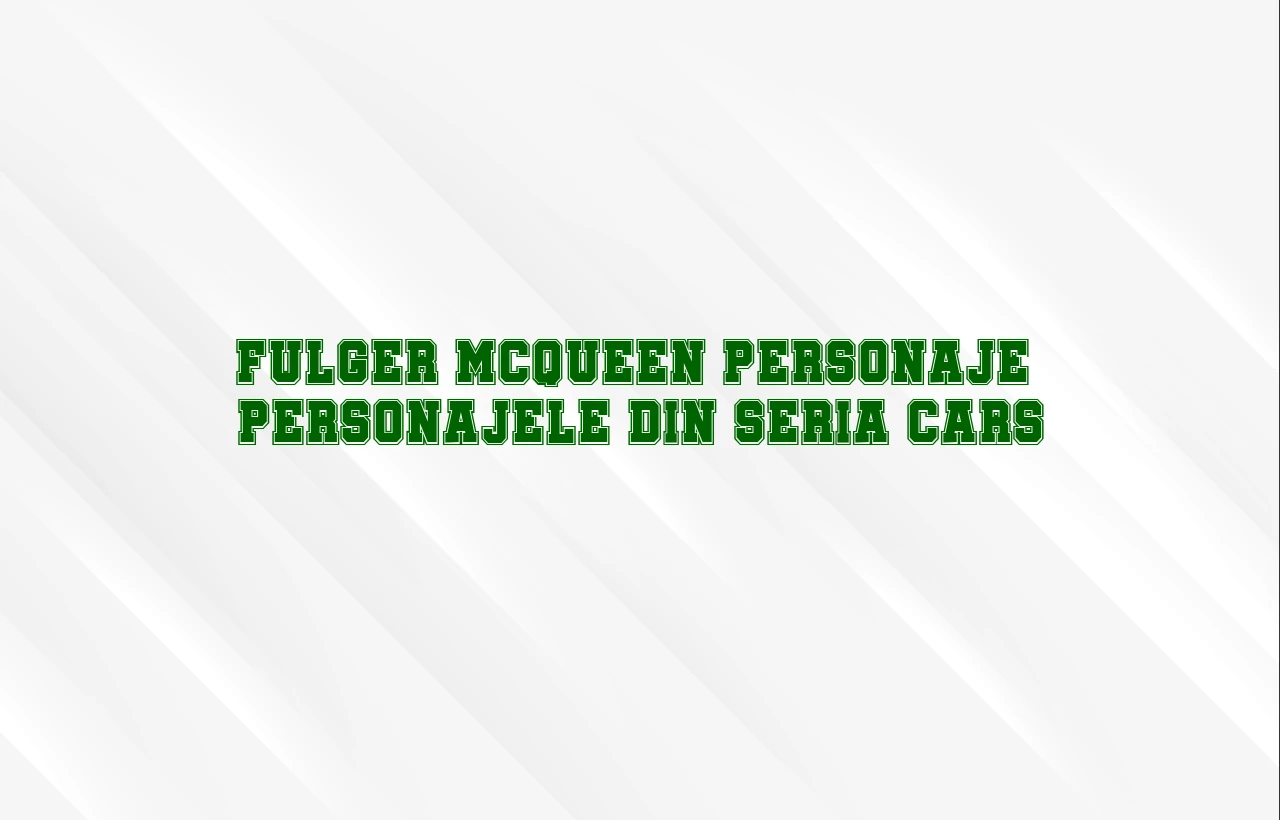 fulger mcqueen personaje