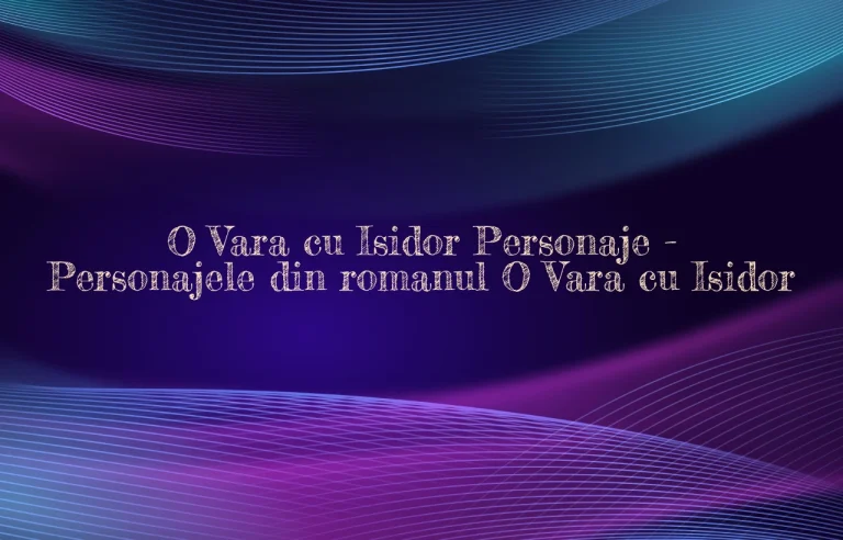 o vara cu isidor personaje