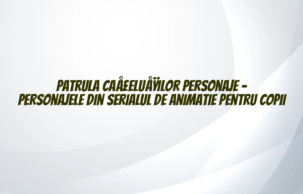 patrula catelusilor personaje