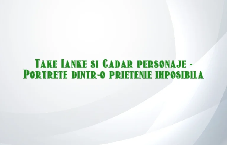 take ianke si cadar personaje